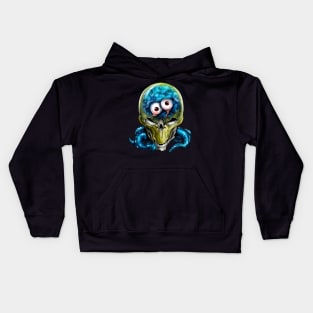 alien skull with eyes and tentacles Kids Hoodie